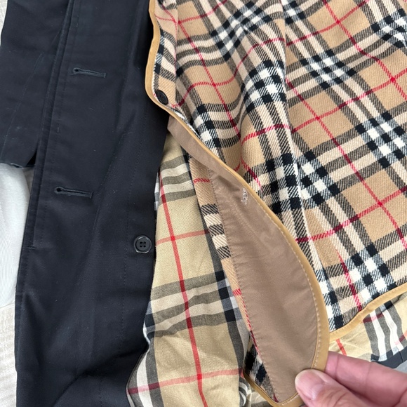 BURBERRY LONDON TRENCH COAT BRITISH REMOVABLE NOVA CHECK LINING CLASSIC BLACK 	4 - Picture 10 of 12